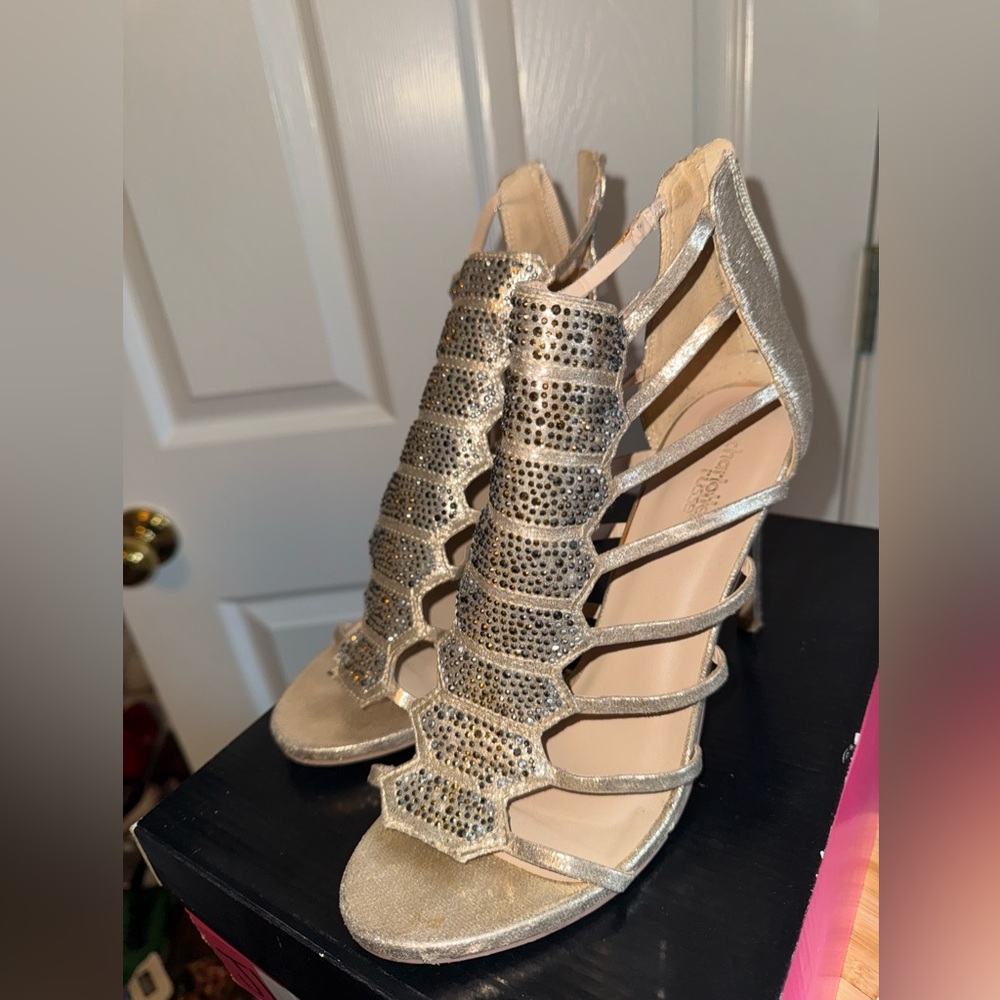 Sandals Charlotte Russe Silver Strappy Heels